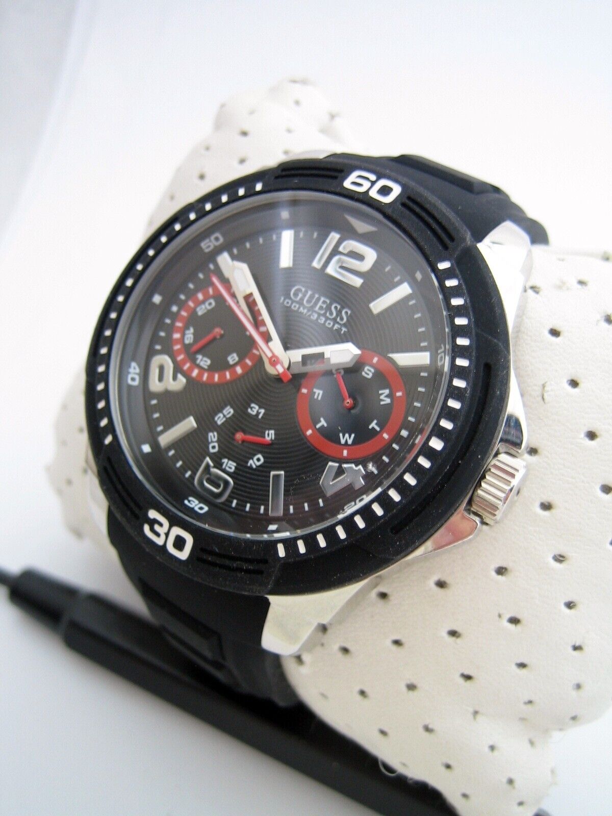 Shop Authentic Guess Tread Black Dial Black Rubber Strap Watch for Men - W0967G1 - Luxxuri
