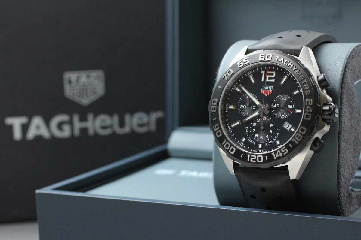 Shop Authentic Tag Heuer Formula 1 Black Dial Black Leather Strap Watch for Men - CAZ1010.FT8024 - Luxxuri