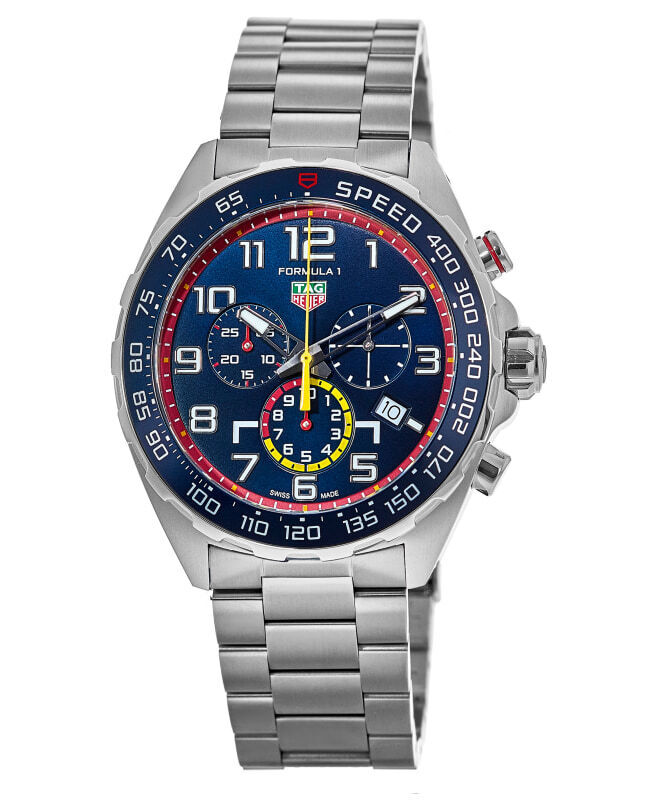 Shop Authentic Tag Heuer Formula 1 x Red Bull Racing Chronograph Blue Dial Silver Steel Strap Watch for Men - CAZ101AL.BA0842 - Luxxuri