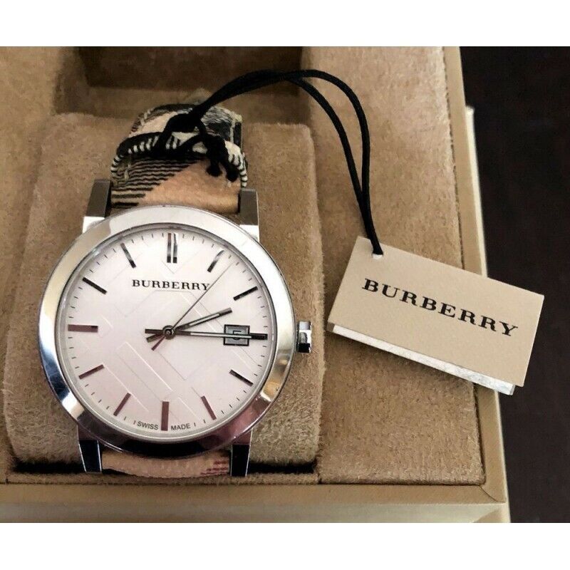 Shop Authentic Burberry The City Silver Dial Brown Leather Strap Watch for Women - BU9025 - Luxxuri
