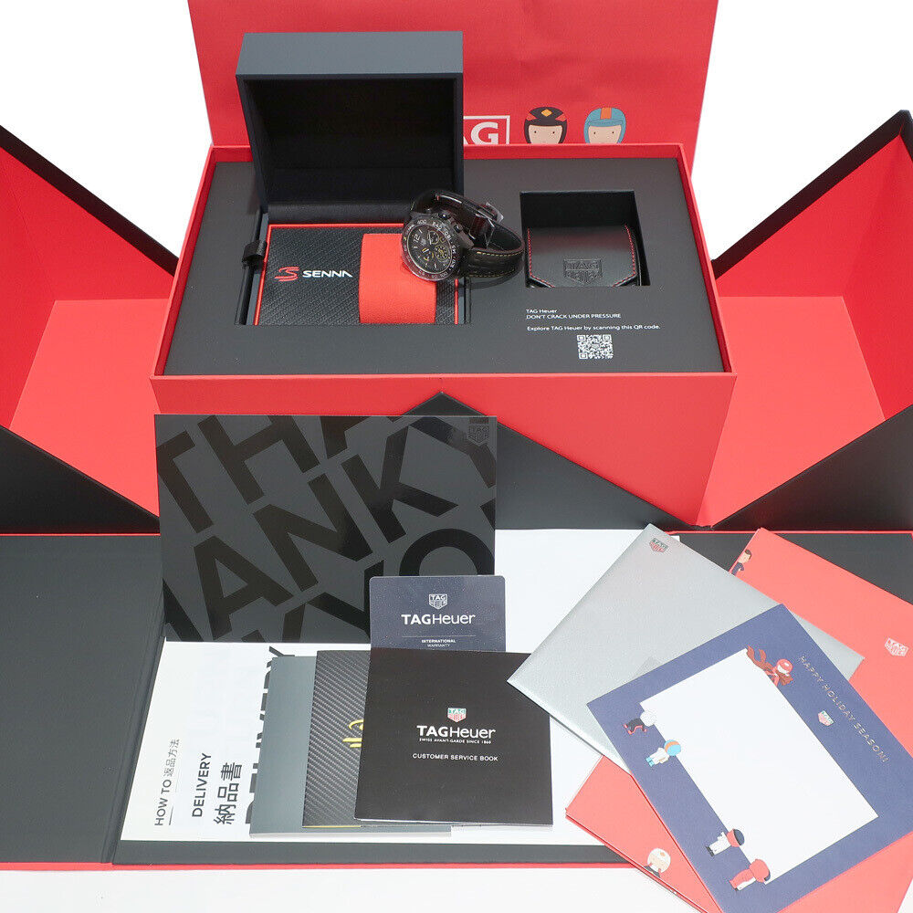 Shop Authentic Tag Heuer Formula 1 Chronograph Senna Black Dial Black Leather Strap Watch for Men - CAZ101AJ.FC6487 - Luxxuri