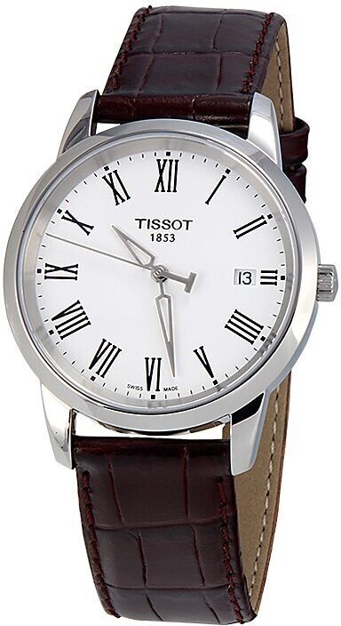 Shop Authentic Tissot T Classic Dream White Dial Brown Leather Strap Watch for Men - T033.410.16.013.01 - Luxxuri