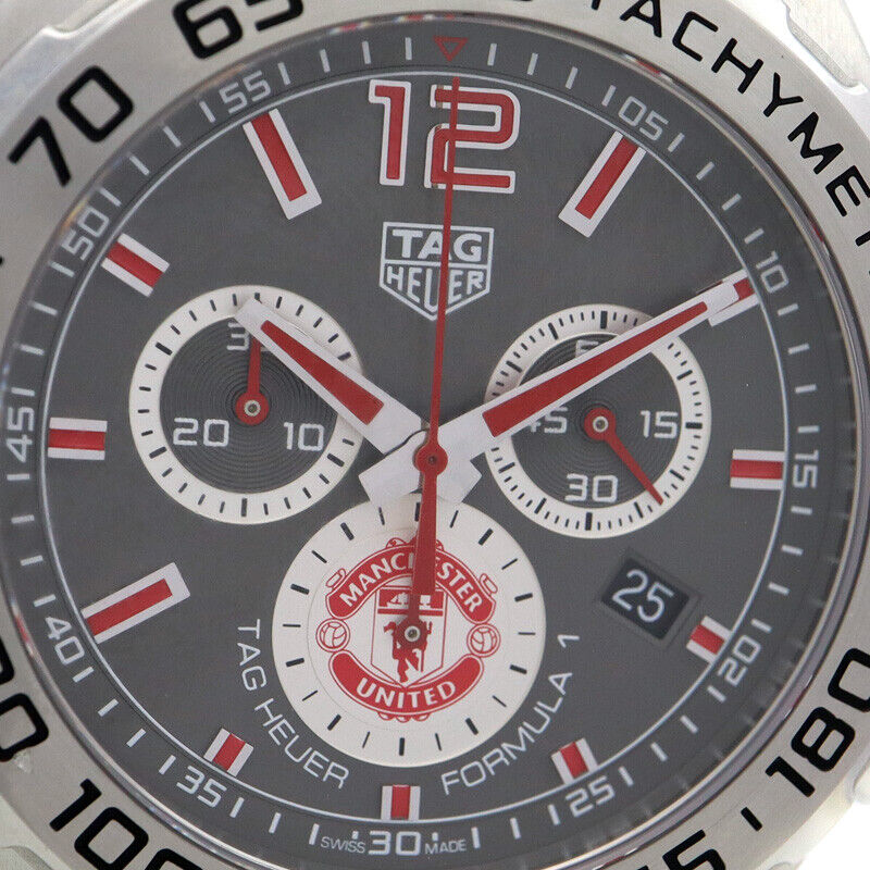 Shop Authentic Tag Heuer Formula 1 Manchester United Special Edition Grey Dial Black Silicone Strap Watch for Men - CAZ101M.FT8024 - Luxxuri