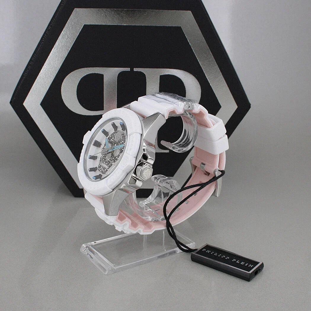 Philipp Plein The Skull White Dial White Silicone Strap Watch for Men - PWAAA1521