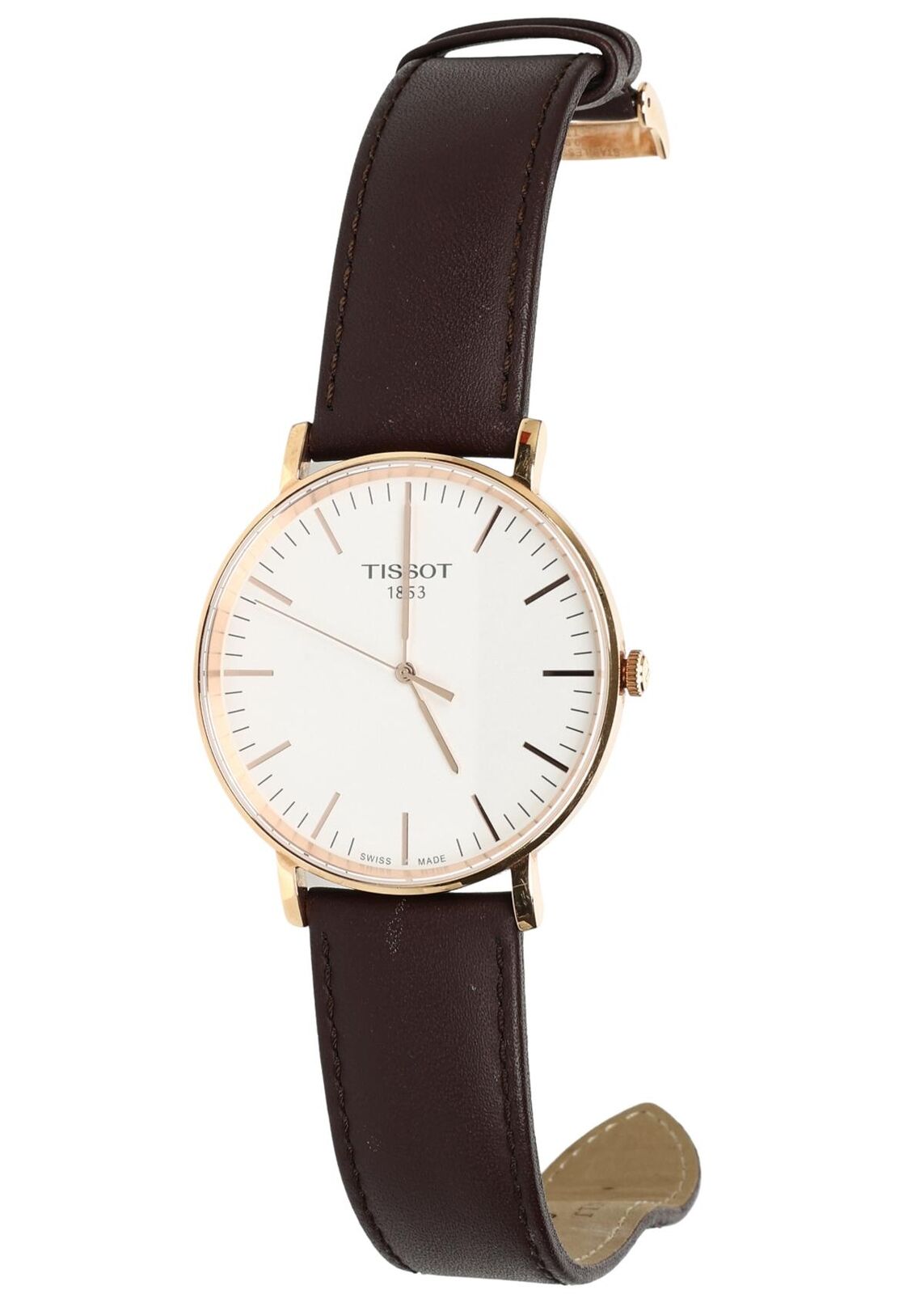 Shop Authentic Tissot T Classic Everytime White Dial Brown Leather Strap Watch for Men - T109.610.36.031.00 - Luxxuri