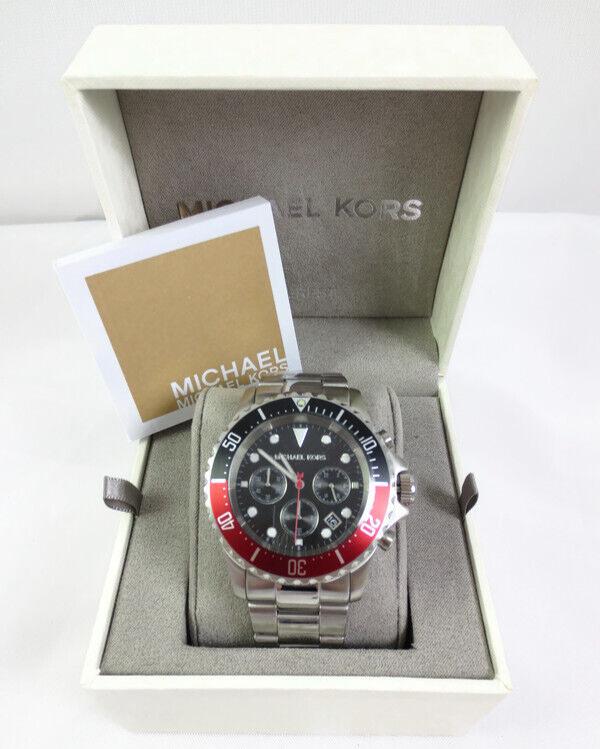 Shop Authentic Michael Kors Everest Chronograph Black Dial Silver Steel Strap Watch For Men - MK8977 - Luxxuri