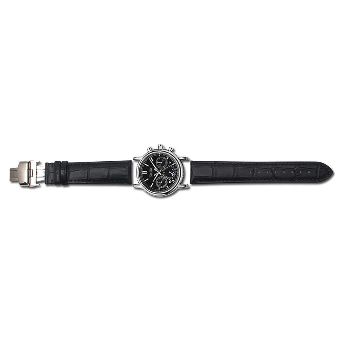 Shop Authentic Tissot Dressport Chronograph Black Dial Black Leather Strap Watch for Women - T050.217.17.057.00 - Luxxuri