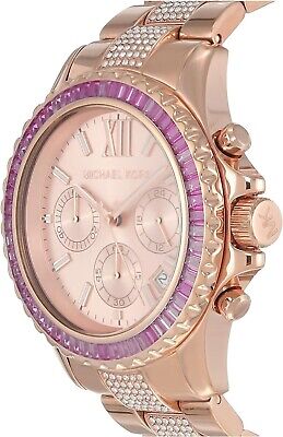 Shop Authentic Michael Kors Everest Chronograph Rose Gold Dial Rose Gold Steel Strap Watch For Women - MK7211 - Luxxuri