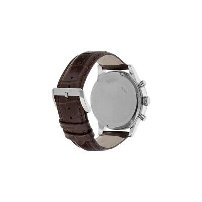 Shop Authentic Hugo Boss Grand Prix Grey Dial Brown Leather Strap Watch for Men - 1513476 - Luxxuri