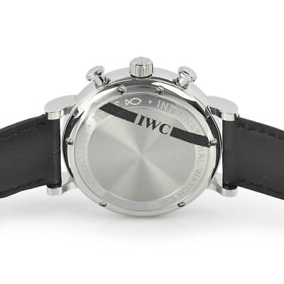Shop Authentic IWC Portofino Chronograph Black Dial Black Leather Strap Watch for Men - IW391029 - Luxxuri