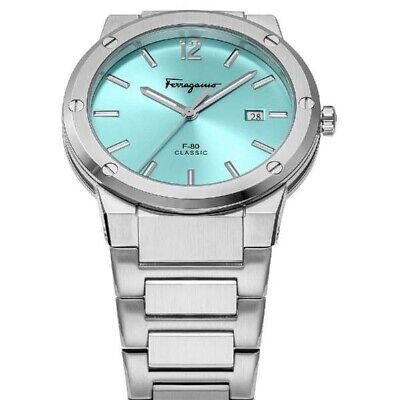 Shop Authentic Salvatore Ferragamo F-80 Classic Tiffany Blue Dial Silver Steel Strap Watch for Men - SFDT02323 - Luxxuri