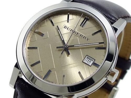 Shop Authentic Burberry The City Gold Dial Brown Leather Strap Watch for Men - BU9011 - Luxxuri