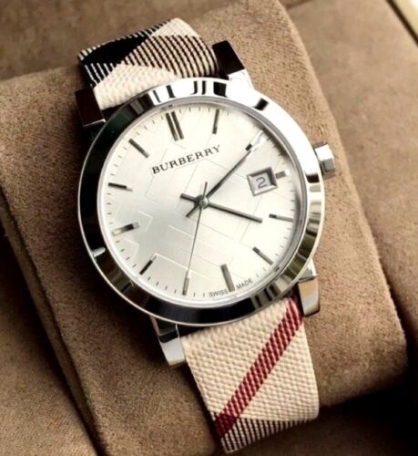 Shop Authentic Burberry The City White Dial Brown Leather Strap Watch for Women - BU9113 - Luxxuri