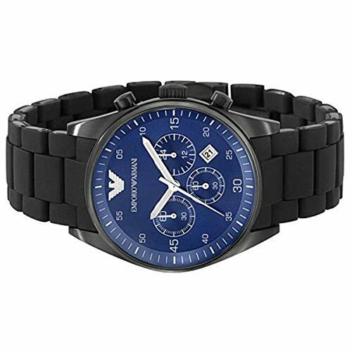 Shop Authentic Emporio Armani Sportivo Chronograph Blue Dial Black Strap Watch For Men - AR5921 - Luxxuri