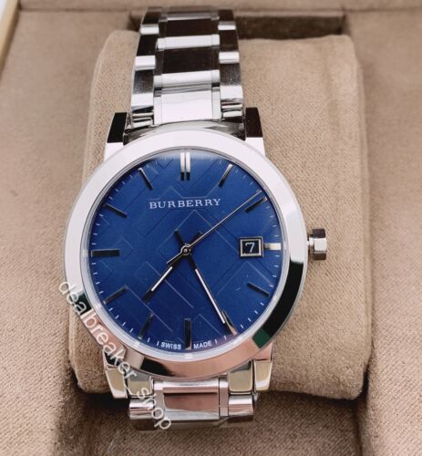 Shop Authentic Burberry The City Blue Dial Silver Steel Strap Watch for Men - BU9031 - Luxxuri