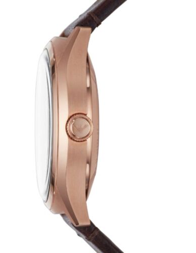 Shop Authentic Emporio Armani Meccanico White Skeleton Dial Brown Leather Strap Watch For Men - AR60005 - Luxxuri