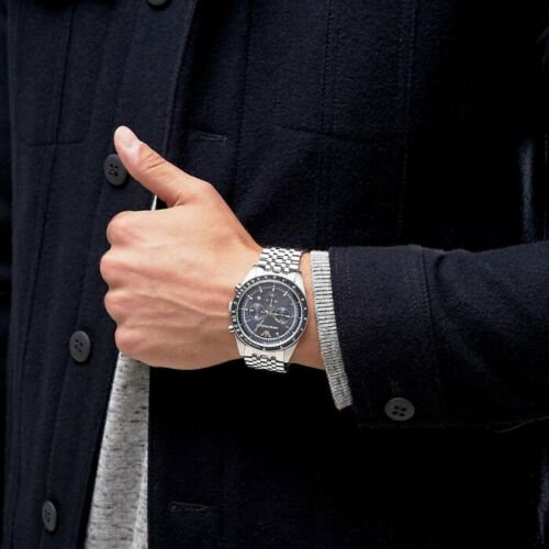 Shop Authentic Emporio Armani Sportivo Chronograph Blue Stainless Steel Watch For Men - AR6072 - Luxxuri