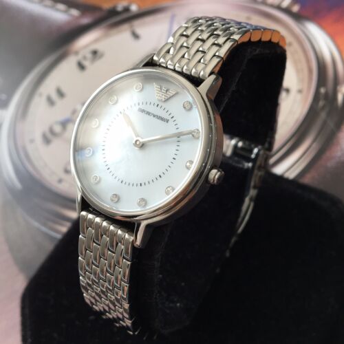 Shop Authentic Emporio Armani Kappa Mother of Pearl Dial Silver Mesh Bracelet Watch For Women - AR2511 - Luxxuri