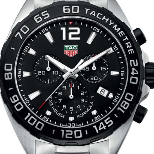 Shop Authentic Tag Heuer Formula 1 Chronograph Black Dial Silver Steel Strap Watch for Men - CAZ1010.BA0842 - Luxxuri