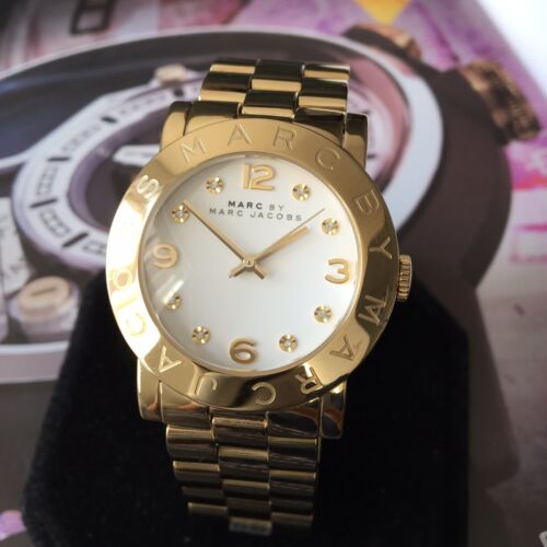 Shop Authentic Marc Jacobs Amy White Dial Gold Steel Strap Watch for Women - MBM3056 - Luxxuri