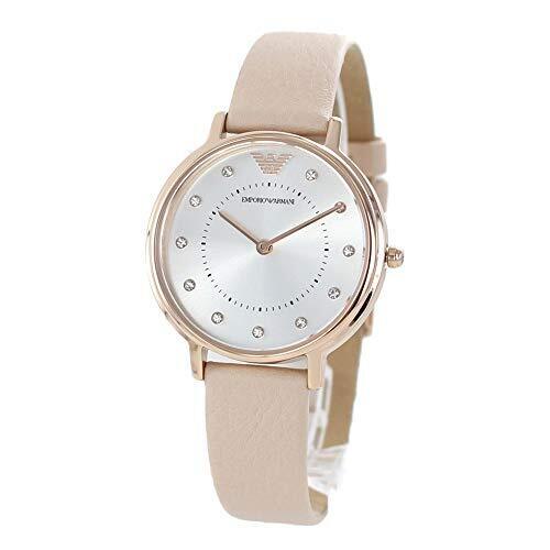 Shop Authentic Emporio Armani Kappa Rose Gold & White Dial Beige Nude Leather Strap Watch For Women - AR2510 - Luxxuri