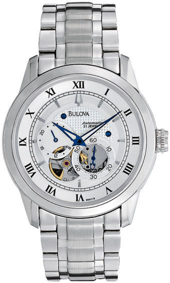 Shop Authentic Bulova BVA Series Dual Aperture Silver Dial Silver Steel Strap Watch for Men - 96A118 - Luxxuri