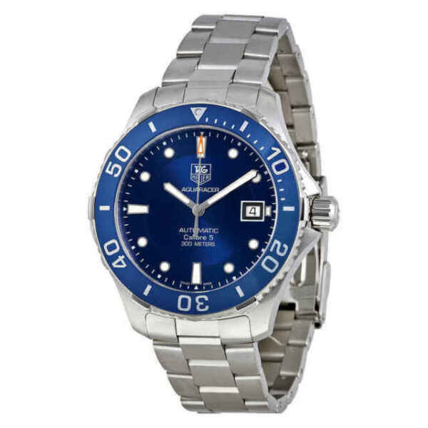 Shop Authentic Tag Heuer Aquaracer Caliber 5 Automatic Blue Dial Silver Steel Strap Watch for Men - WAN2111.BA0822 - Luxxuri
