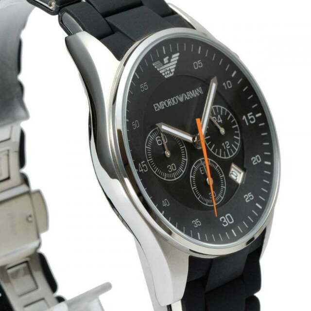 Shop Authentic Emporio Armani Sportivo Chronograph Black Dial Black Strap Watch For Men - AR5858 - Luxxuri