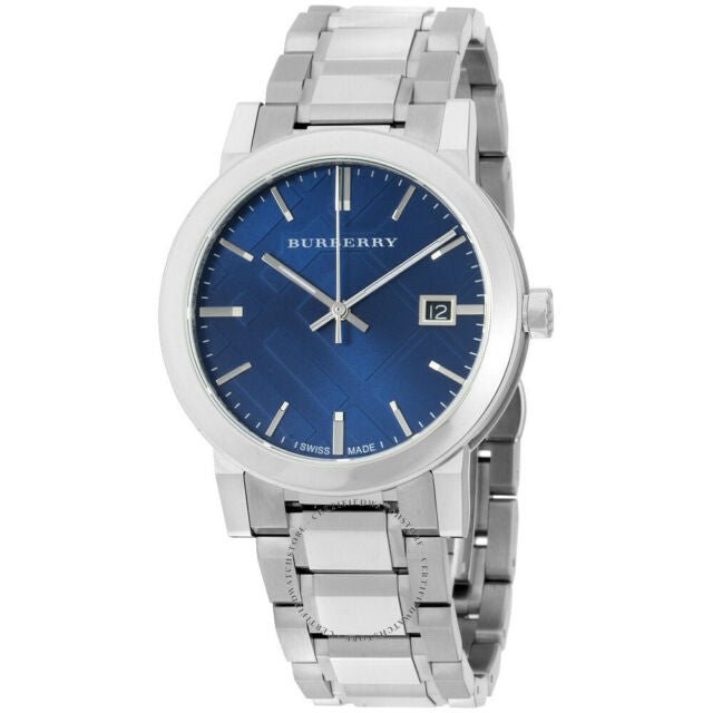 Shop Authentic Burberry The City Blue Dial Silver Steel Strap Watch for Men - BU9031 - Luxxuri