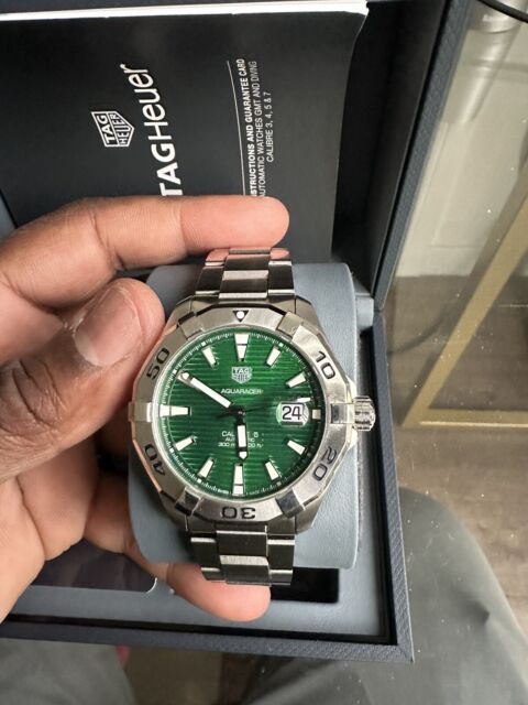 Shop Authentic Tag Heuer Aquaracer Green Dial Watch for Men - WAY2015.BA0927 - Luxxuri