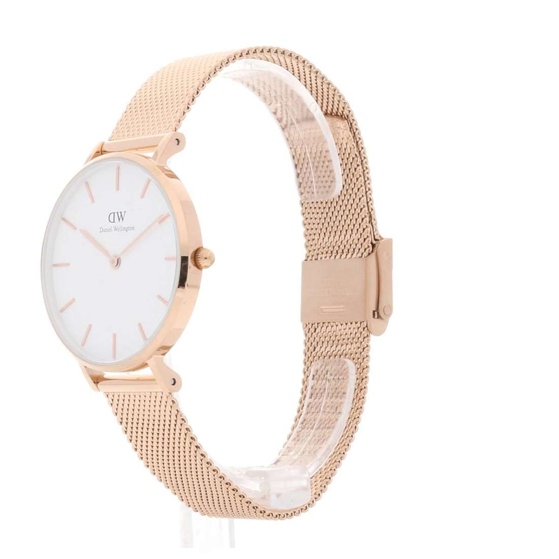 Shop Authentic Daniel Wellington Classic Petite Melrose White Dial Rose Gold Mesh Bracelet Watch For Women - DW00100163 - Luxxuri