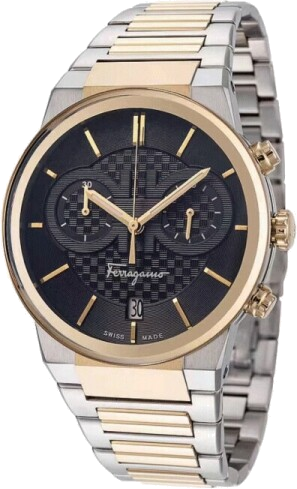 Shop Authentic Salvatore Ferragamo F-80 Classic Black Dial Two Tone Steel Strap Watch for Men - SFME00921 - Luxxuri
