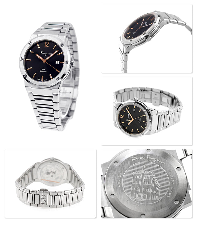 Shop Authentic Salvatore Ferragamo F-80 Classic Black Dial Silver Steel Strap Watch for Men - SFDT02423 - Luxxuri