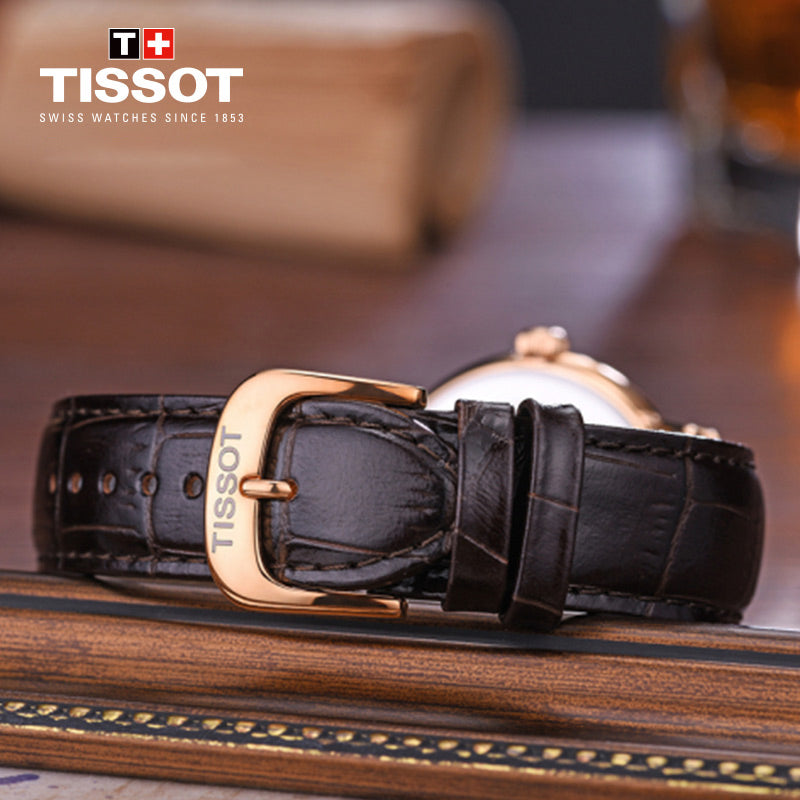 Shop Authentic Tissot T Classic Carson Quartz White Dial Brown Leather Strap Watch for Men - T085.410.36.012.00 - Luxxuri