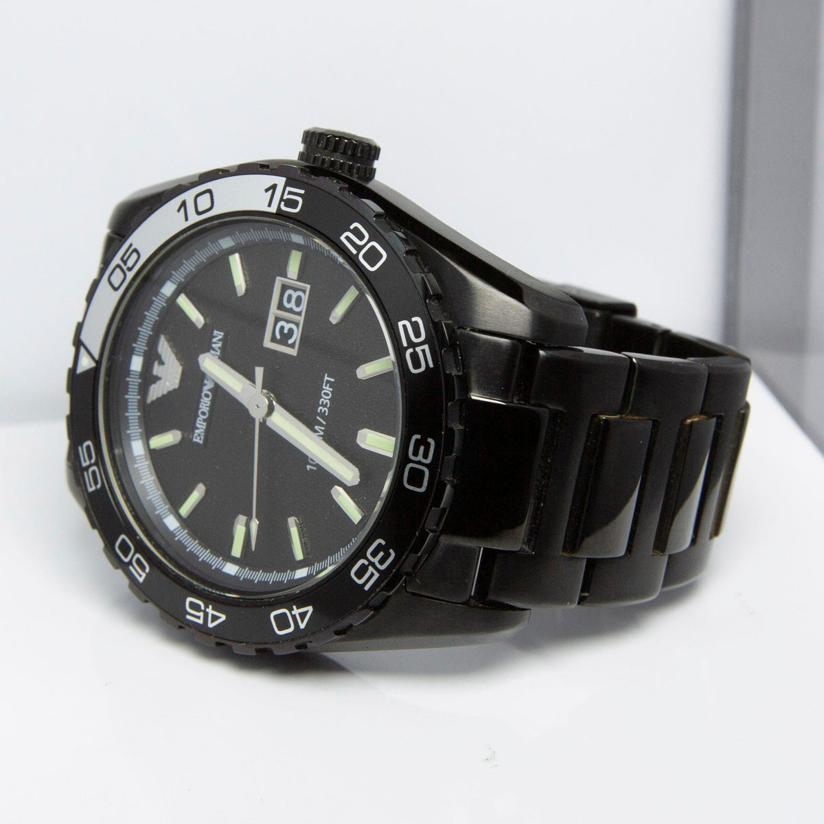 Shop Authentic Emporio Armani Sportivo Quartz Black Dial Black Steel Strap Watch For Men - AR6049 - Luxxuri