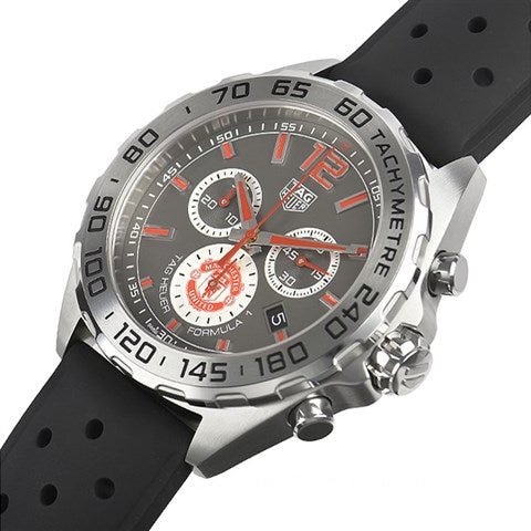 Shop Authentic Tag Heuer Formula 1 Manchester United Special Edition Grey Dial Black Silicone Strap Watch for Men - CAZ101M.FT8024 - Luxxuri
