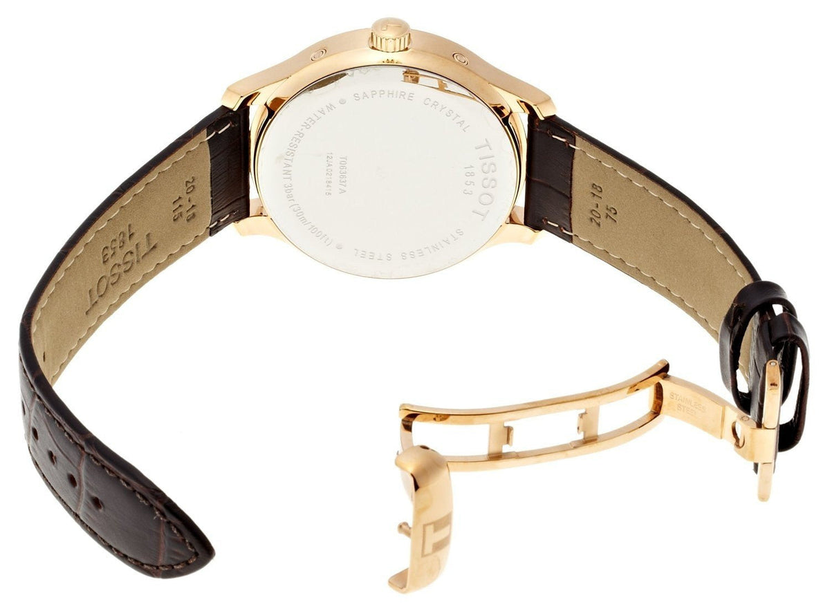 Shop Authentic Tissot Bridgeport Lady White Dial Brown Leather Strap Watch For Women - T097.010.26.118.00 - Luxxuri