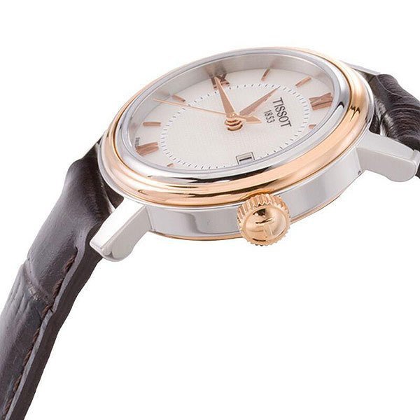 Shop Authentic Tissot Bridgeport Lady White Dial Brown Leather Strap Watch For Women - T097.010.26.118.00 - Luxxuri
