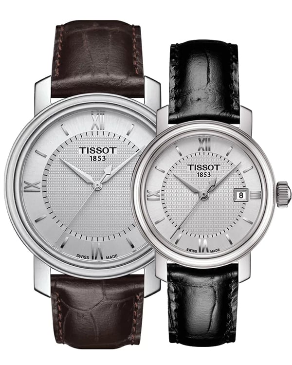 Shop Authentic Tissot T Classic Bridgeport Silver Dial Brown Leather Strap Watch For Men - T097.410.16.038.00 - Luxxuri
