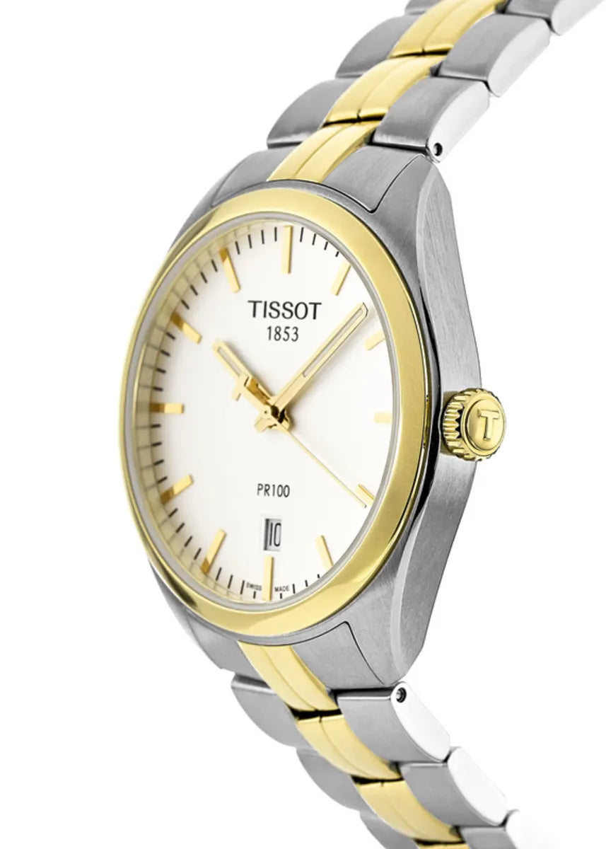 Shop Authentic Tissot T Classic PR 100 White Dial Two Tone Steel Strap Watch for Men - T101.410.22.031.00 - Luxxuri