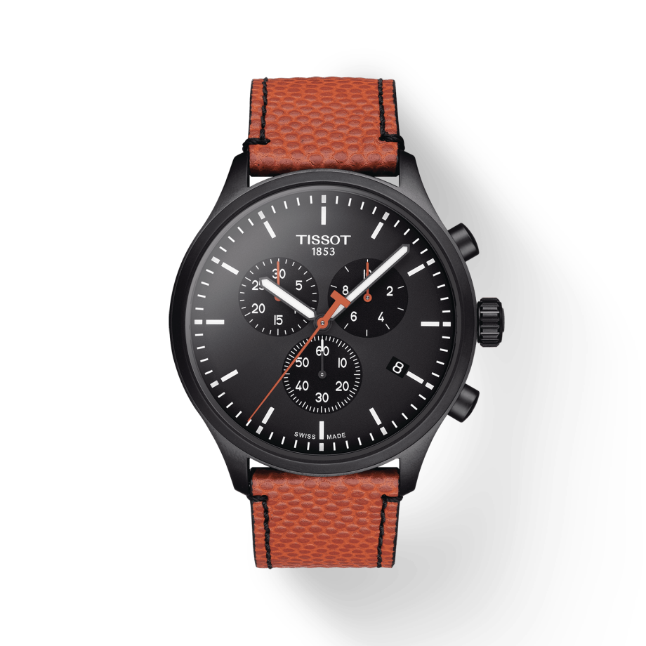 Shop Authentic Tissot Chrono XL NBA Special Edition Black Dial Brown Leather Strap Watch for Men - T116.617.36.051.12 - Luxxuri