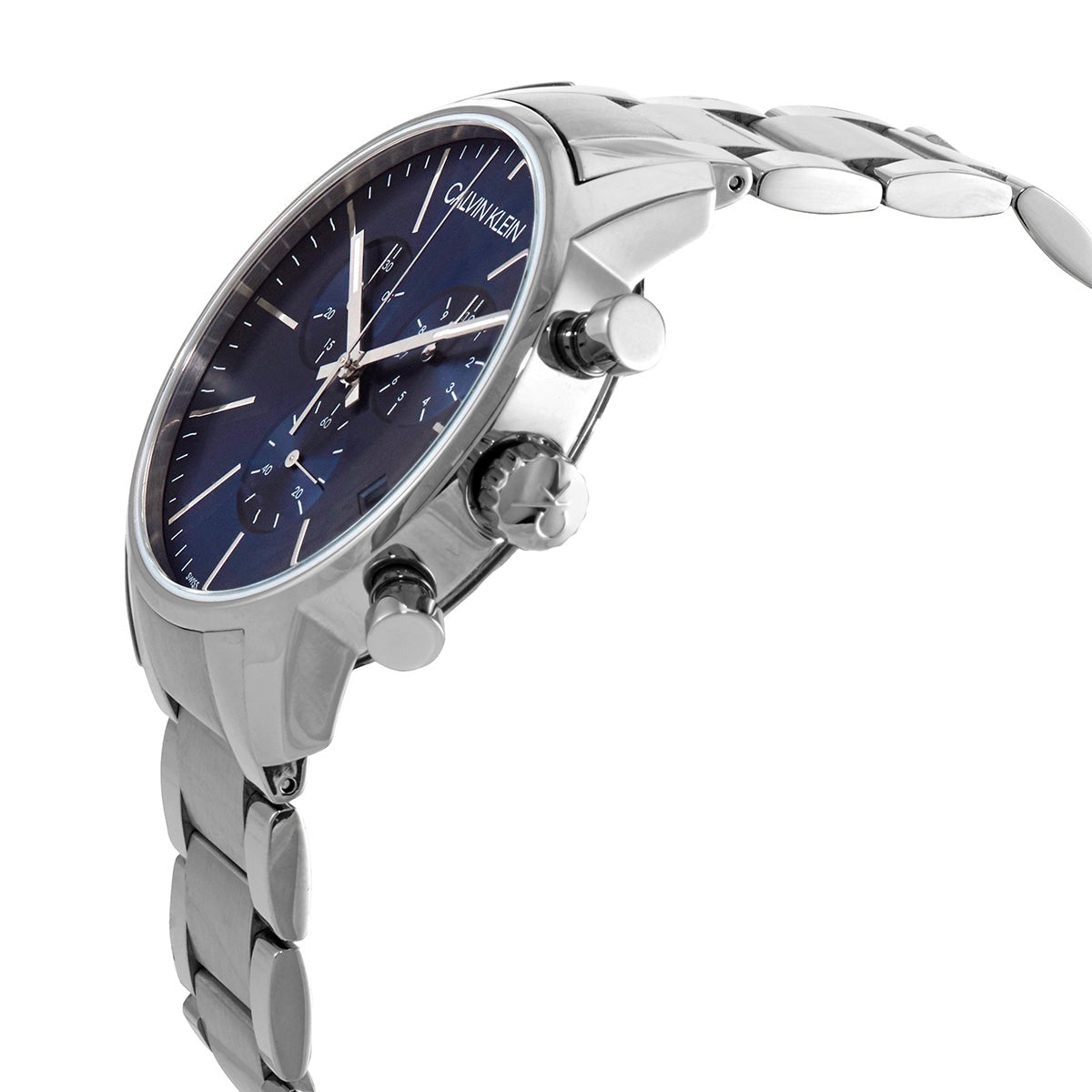Shop Authentic Calvin Klein City Chronograph Blue Dial Silver Steel Strap Watch for Men - K2G2714N - Luxxuri