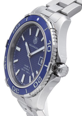 Shop Authentic Tag Heuer Aquaracer Calibre 5 Automatic Blue Dial Silver Steel Strap Watch for Men - WAK2111.BA0830 - Luxxuri