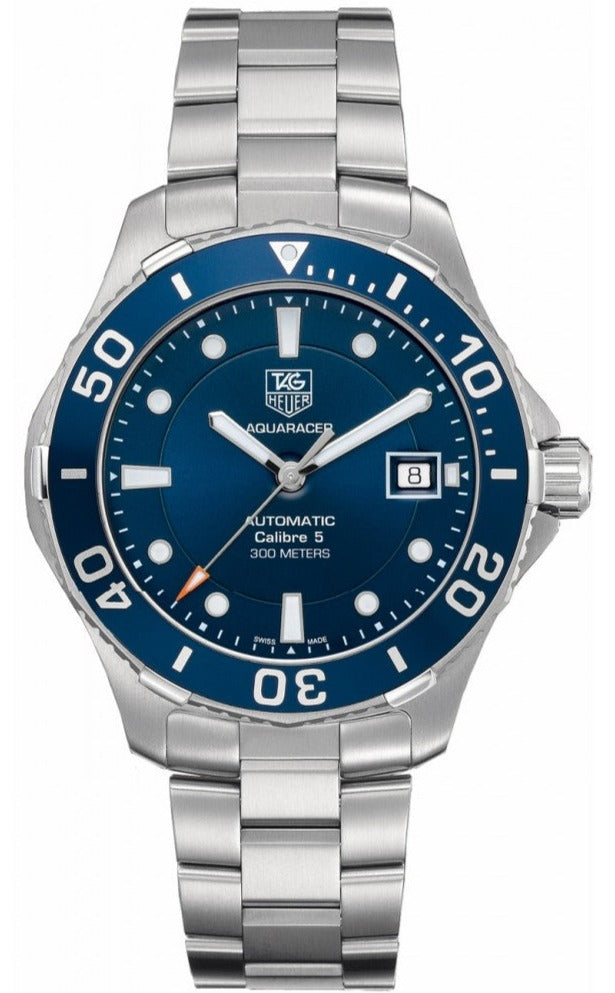 Shop Authentic Tag Heuer Aquaracer Caliber 5 Automatic Blue Dial Silver Steel Strap Watch for Men - WAN2111.BA0822 - Luxxuri