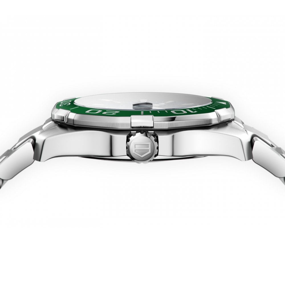 Shop Authentic Tag Heuer Aquaracer Calibre 5 Green Dial Silver Steel Strap Watch for Men - WAY201S.BA0927 - Luxxuri