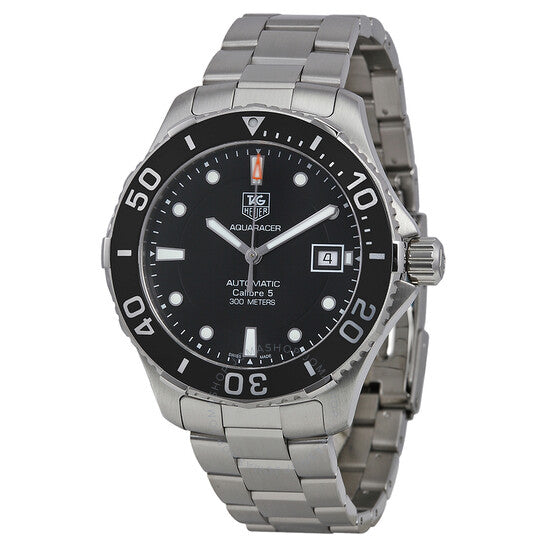 Shop Authentic Tag Heuer Aquaracer Automatic Caliber 5 Black Dial Silver Steel Strap Watch for Men - WAN2110.BA0822 - Luxxuri