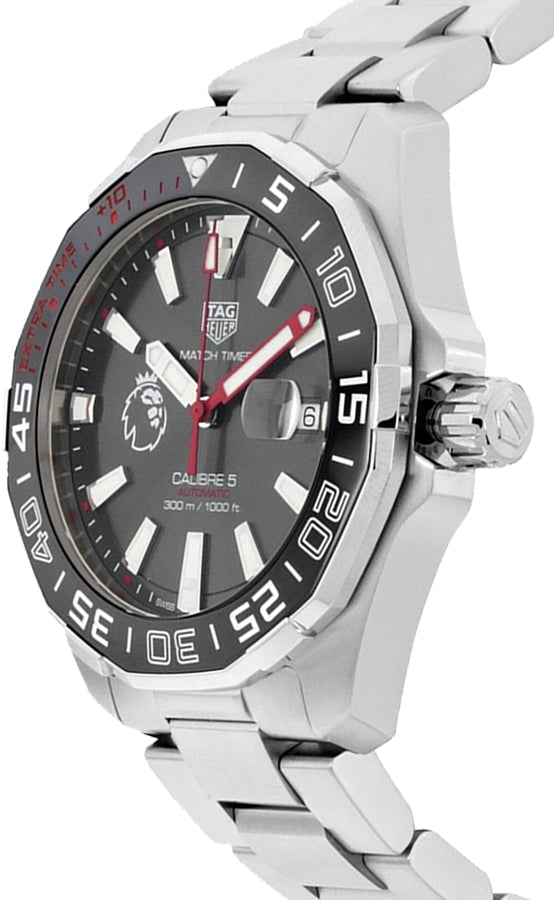 Shop Authentic Tag Heuer Aquaracer Calibre 5 Premiere League Edition Black Dial Silver Stainless Steel Watch for Men - WAY201D.BA0927 - Luxxuri