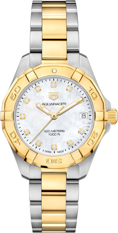 Shop Authentic Tag Heuer Aquaracer White Mother of Pearl Dial Watch for Women - WBD1322.BB0320 - Luxxuri