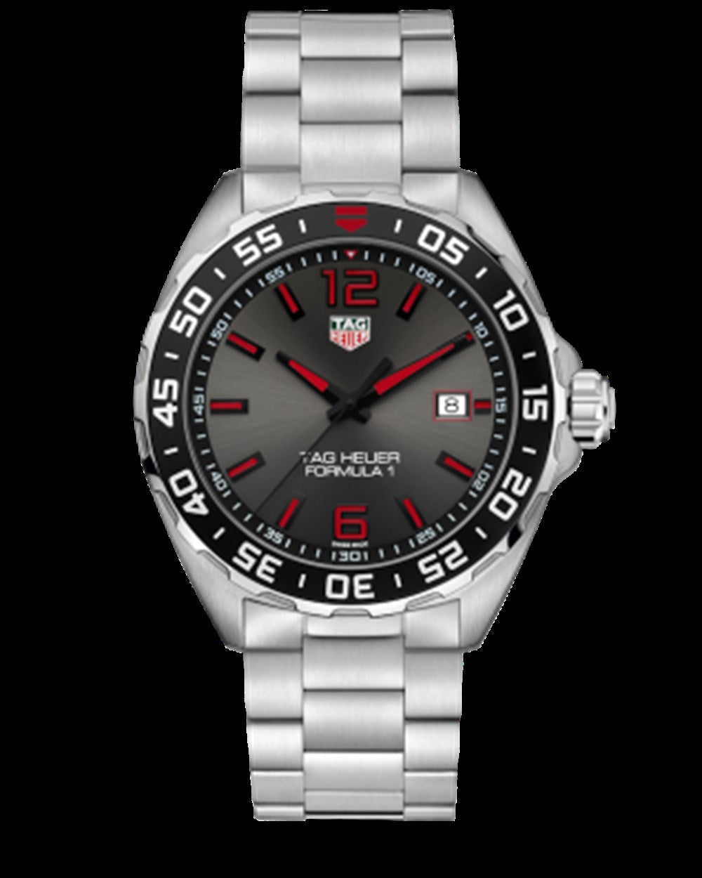 Shop Authentic Tag Heuer Formula 1 Quartz Anthracite Dial Silver Steel Strap Watch for Men - WAZ1018.BA0842 - Luxxuri