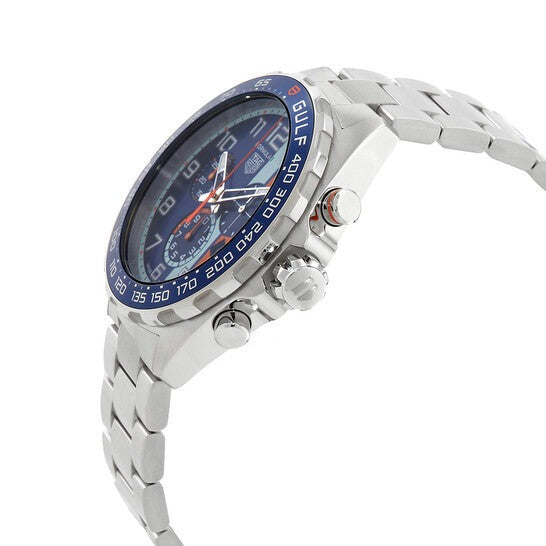Shop Authentic Tag Heuer Formula 1 Gulf Edition Chronograph Blue Dial Silver Steel Strap Watch for Men - CAZ101AT.BA0842 - Luxxuri